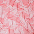 Premium Coral Pink Synthetic Georgette Fabric - Floral Design, Buy in Meters, 110cm Wide-D17992