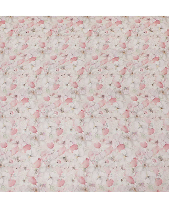 Romantic Pink Petal Viscose Crepe Fabric - 110cm Wide, Soft & Drapable, Purchase Online-D18099