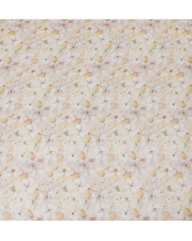 Chic Peach Bloom Viscose Crepe Fabric - 110cm Wide, Designer Quality, Shop Online-D18100