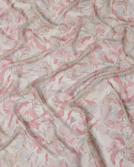 Blossom Whispers Viscose Crepe Fabric - 110cm Wide, Subtle Elegance, Online Purchase-D18104