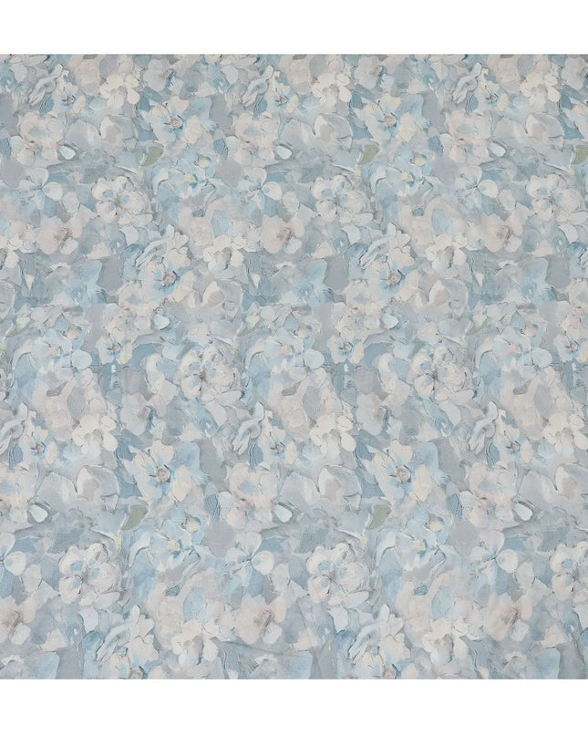 Serenity Blue Floral Viscose Crepe Fabric - 110cm Wide, Soothing Design, Shop Online-D18107 Regal Fabrics