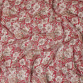 Vibrant Rouge Floral Viscose Crepe Fabric - 110cm Wide, Rich Texture, Shop Online-D18109
