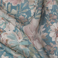 Classic Blue Floral Viscose Crepe Fabric - 110cm Wide, Timeless Elegance, Online Purchase-D18110