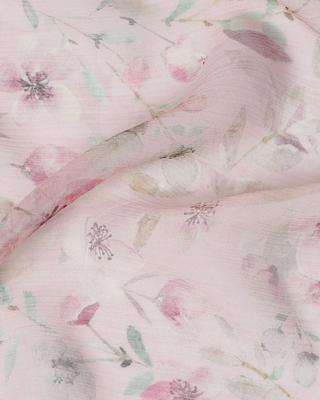 Whispering Petals Synthetic Chiffon Fabric - 110cm Wide, Delicate Floral Print, Shop Online-D18112 Regal Fabrics