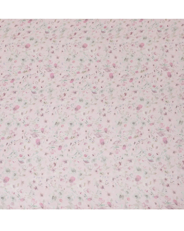 Whispering Petals Synthetic Chiffon Fabric - 110cm Wide, Delicate Floral Print, Shop Online-D18112 Regal Fabrics