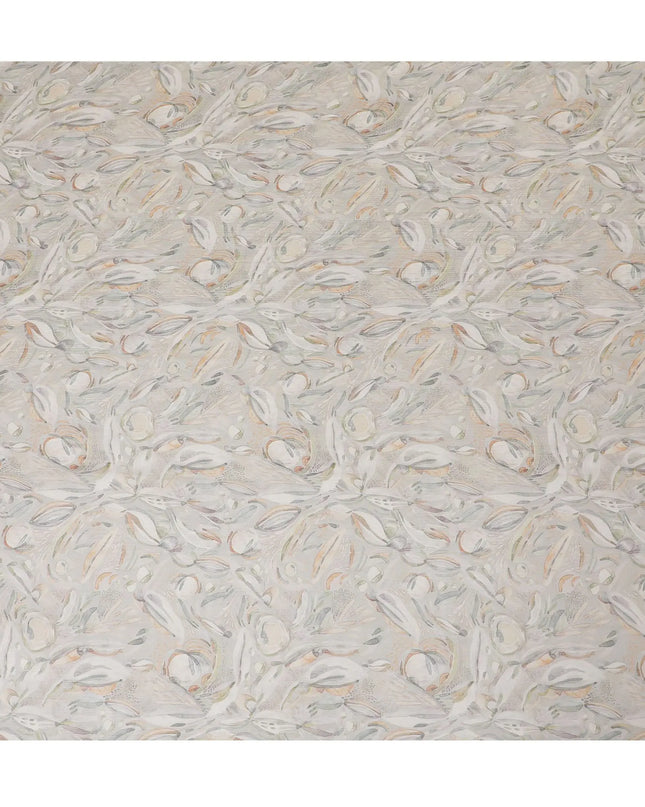 Neutral Feather Drift Synthetic Chiffon Fabric - 110cm Wide, Whimsical Print, Online Purchase-D18115 Regal Fabrics