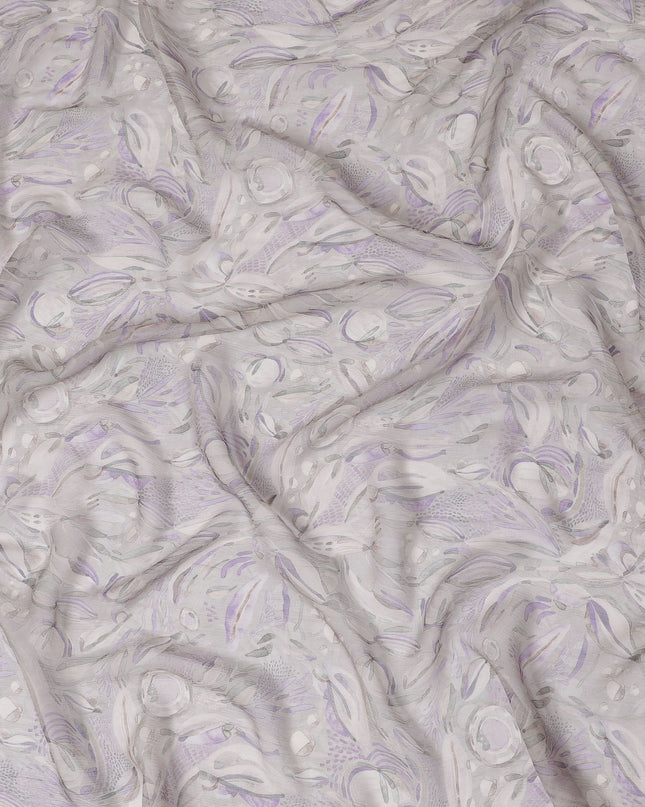 Lavender Whisper - قماش شيفون صناعي، تصميم بيزلي، عرض 110 سم - اشترِ بالمتر للحرف اليدوية والملابس - D18116