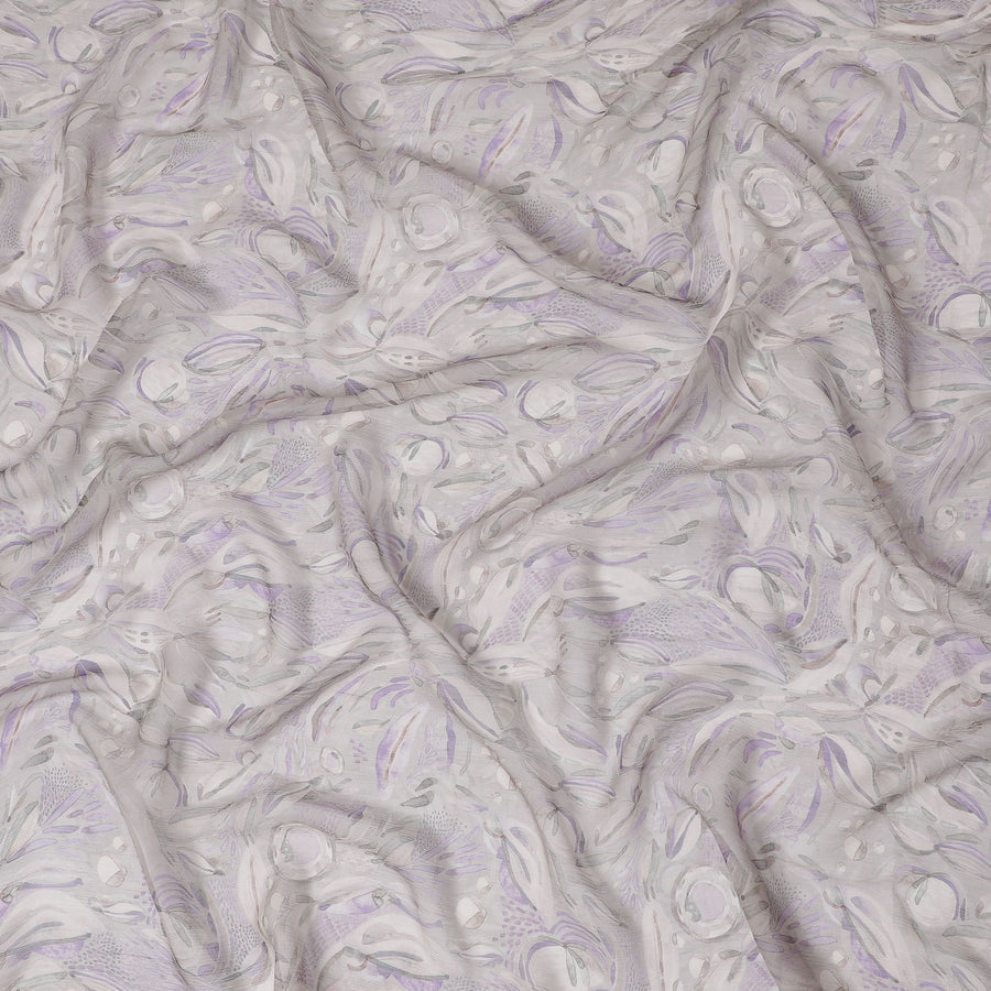 Lavender Whisper - Synthetic Chiffon Fabric, Paisley Design, 110cm Width â€“ Buy in meters for Craft & Apparel-D18116