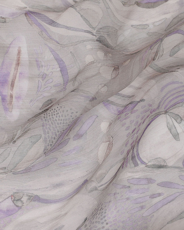 Lavender Whisper - قماش شيفون صناعي، تصميم بيزلي، عرض 110 سم - اشترِ بالمتر للحرف اليدوية والملابس - D18116