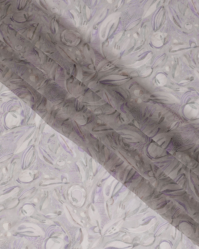 Lavender Whisper - قماش شيفون صناعي، تصميم بيزلي، عرض 110 سم - اشترِ بالمتر للحرف اليدوية والملابس - D18116