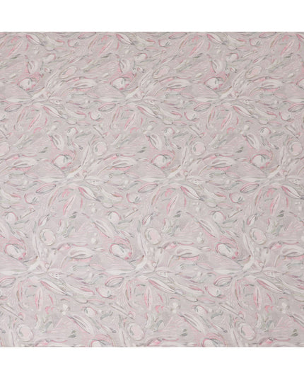 Blush Flora Synthetic Chiffon Fabric, Whimsical Pink Patterns, 110cm Wide - Buy in meters Online-D18117