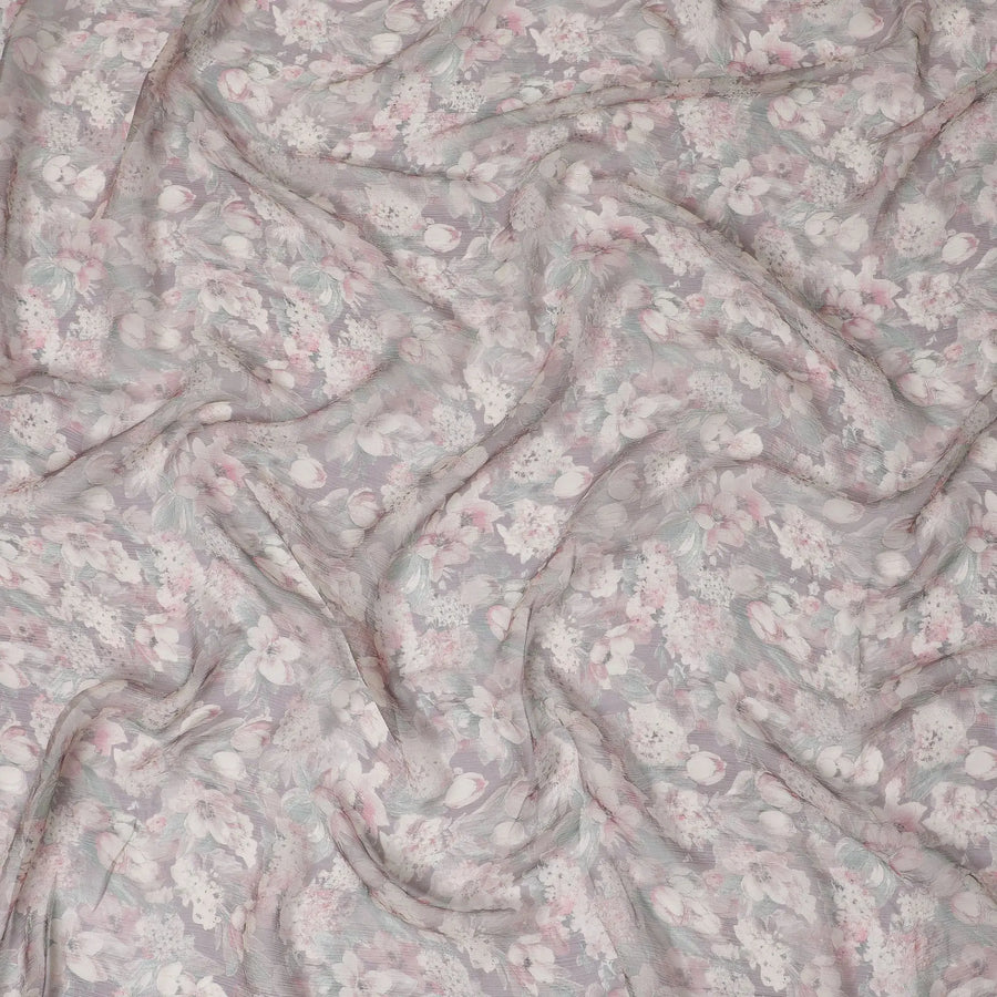 Vintage Rose Synthetic Chiffon Fabric, Floral Print, 110cm Wide - Purchase Online for Crafting & Apparel-D18119 Regal Fabrics
