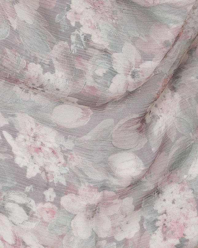 Vintage Rose Synthetic Chiffon Fabric, Floral Print, 110cm Wide - Purchase Online for Crafting & Apparel-D18119 Regal Fabrics
