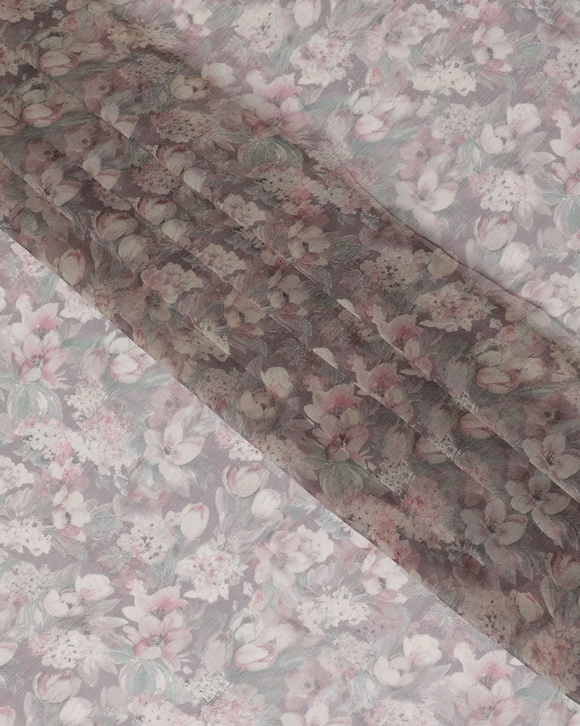 Vintage Rose Synthetic Chiffon Fabric, Floral Print, 110cm Wide - Purchase Online for Crafting & Apparel-D18119 Regal Fabrics