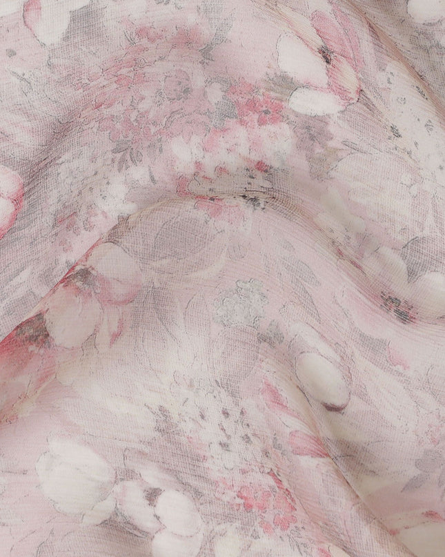 قماش شيفون صناعي من Cherry Blossom، زهور وردية فاتحة، عرض 110 سم - اشترِ القماش بالأمتار عبر الإنترنت-D18120