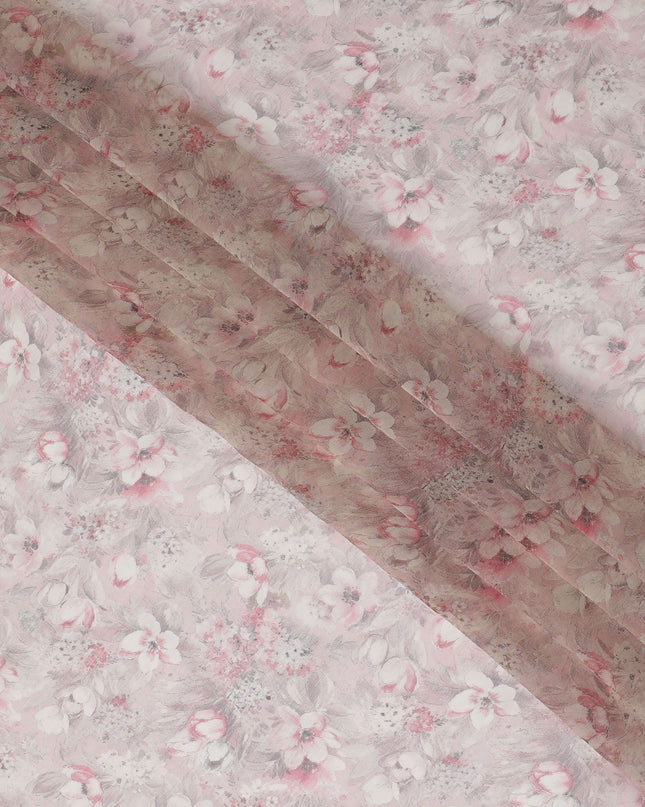 قماش شيفون صناعي من Cherry Blossom، زهور وردية فاتحة، عرض 110 سم - اشترِ القماش بالأمتار عبر الإنترنت-D18120