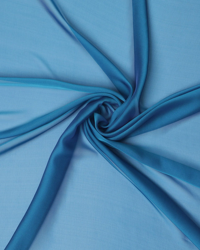 Serene Sky Blue Silk Chiffon Fabric - Shop Online, 110cm Width, Exquisite South Korean Changent Quality-D18144
