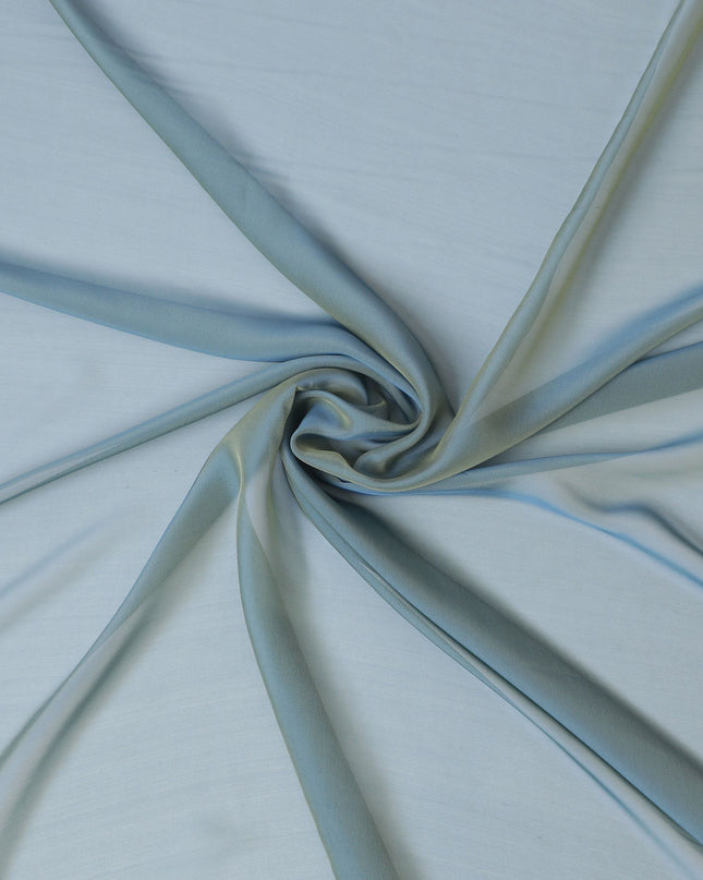 Misty Morning Blue Silk Chiffon Fabric - Buy in Meters Online, 110cm Wide, Premium South Korean Changent-D18146