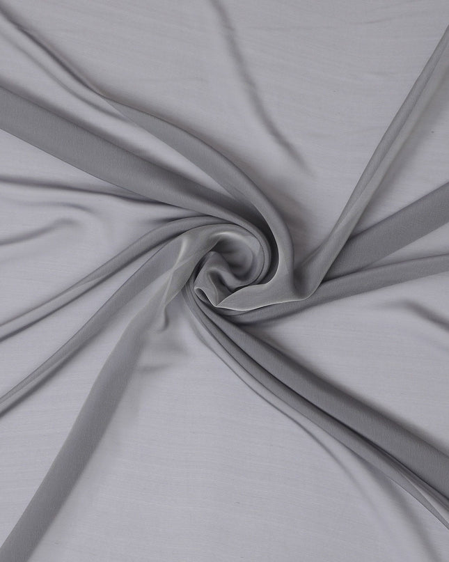 Sleek Silver Mist Silk Chiffon Fabric - Buy Online, 110cm Wide, South Korean Changent Luxury-D18151