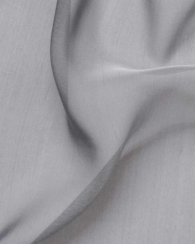 Sleek Silver Mist Silk Chiffon Fabric - Buy Online, 110cm Wide, South Korean Changent Luxury-D18151