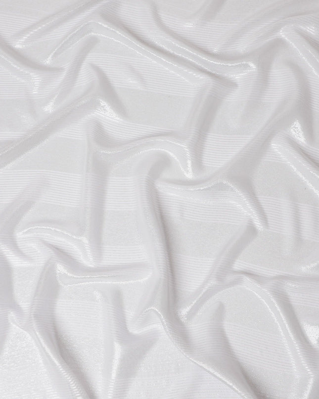 قماش شيفون حريري فضي فضي فاخر - عرض 110 سم، لمسة نهائية لامعة، ثنيات أنيقة، شراء بالأمتار Online-D18161