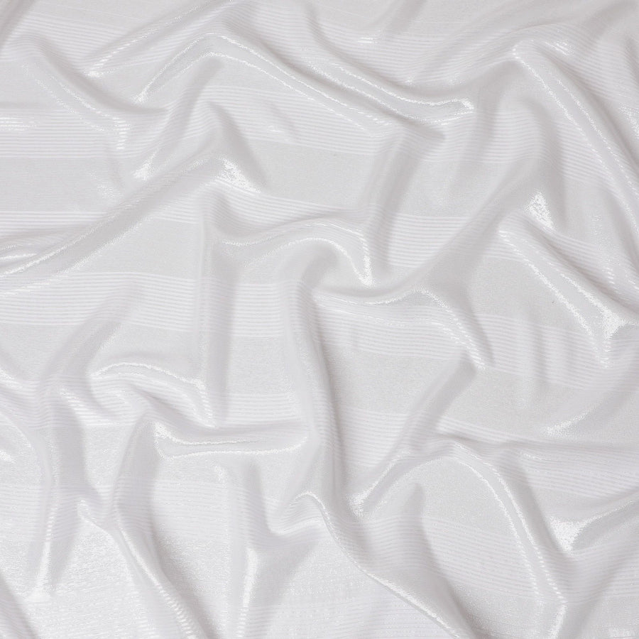 قماش شيفون حريري فضي فضي فاخر - عرض 110 سم، لمسة نهائية لامعة، ثنيات أنيقة، شراء بالأمتار Online-D18161