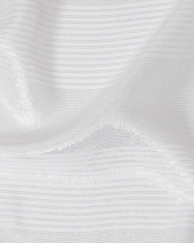 قماش شيفون حريري فضي فضي فاخر - عرض 110 سم، لمسة نهائية لامعة، ثنيات أنيقة، شراء بالأمتار Online-D18161