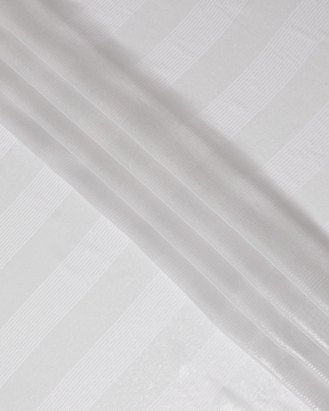 قماش شيفون حريري فضي فضي فاخر - عرض 110 سم، لمسة نهائية لامعة، ثنيات أنيقة، شراء بالأمتار Online-D18161