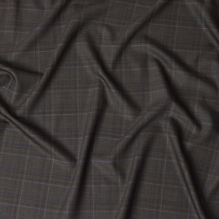 قماش مناسب من الصوف الخالص بني فاتح ممتاز 130 - تصميم منقوش، عرض 150 سم - D18237