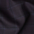 Elegant Aubergine Super 130's Wool Fabric - Italian Check Pattern, 150cm Width - D18240