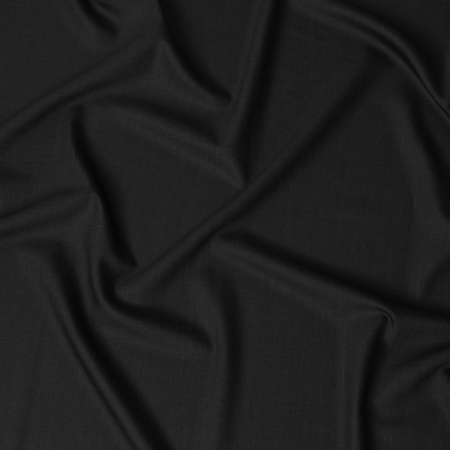 نسيج صوف فاخر أسود فحمي سوبر 150 - نسج إيطالي مثالي، عرض 150 سم - D18251