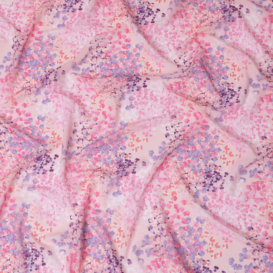 قماش ساتان صناعي مودال رومانسي - طباعة زهور قصاصات ورقية، عرض 110 سم - شراء بالأمتار عبر الإنترنت-D18335