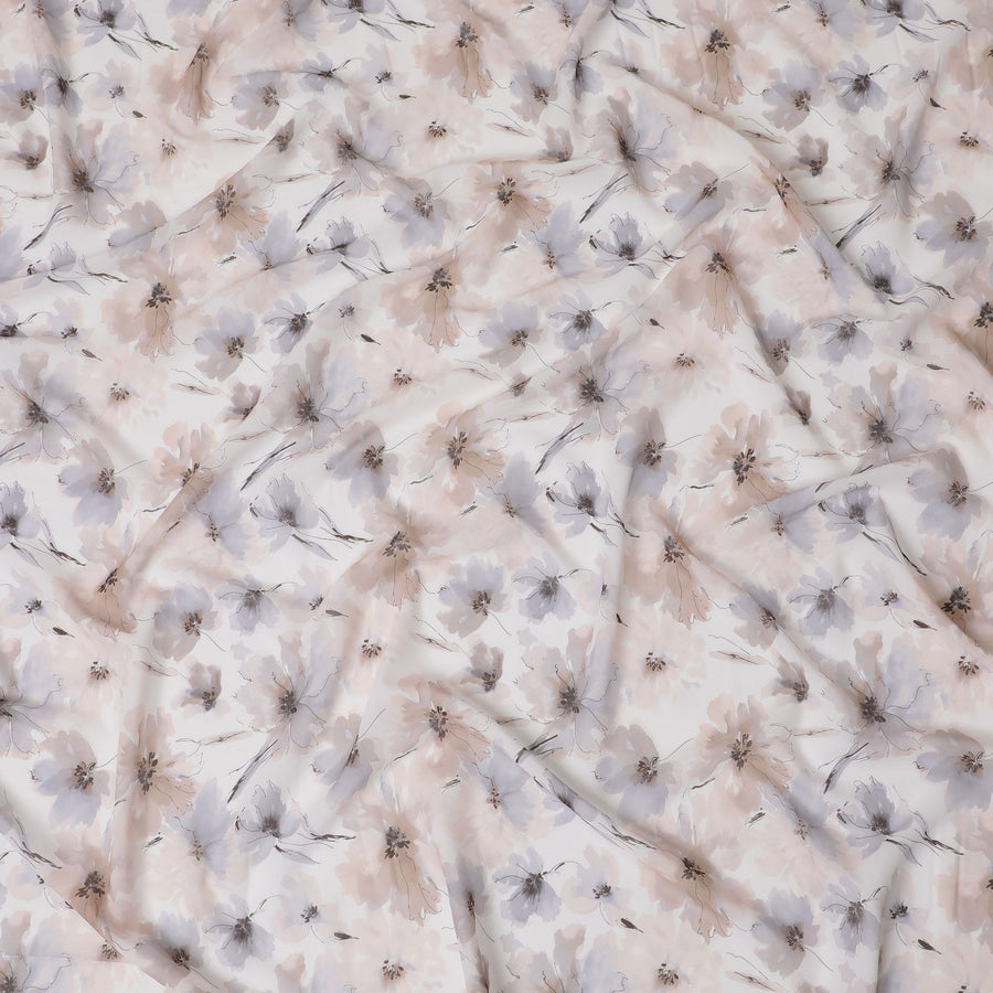 قماش ساتان صناعي مودال ناعم من زهور الباستيل - طباعة زهر رقيقة، عرض 110 سم - شراء عبر الإنترنت في Meters-D18338