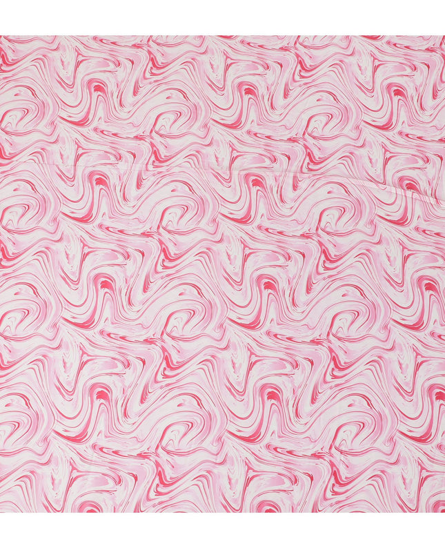 قماش ساتان صناعي مودال من Candy Swirl - أمواج وردية وبيضاء مرحة، بعرض 110 سم - شراء عبر الإنترنت بالمتر-D18342