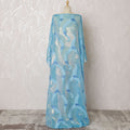 Azure Elegance Pure Silk Chiffon Fransawi Dirac Fabric - Silver Shimmer, 140cm Wide - Buy Online in 3.5 Mtr Piece-D18352