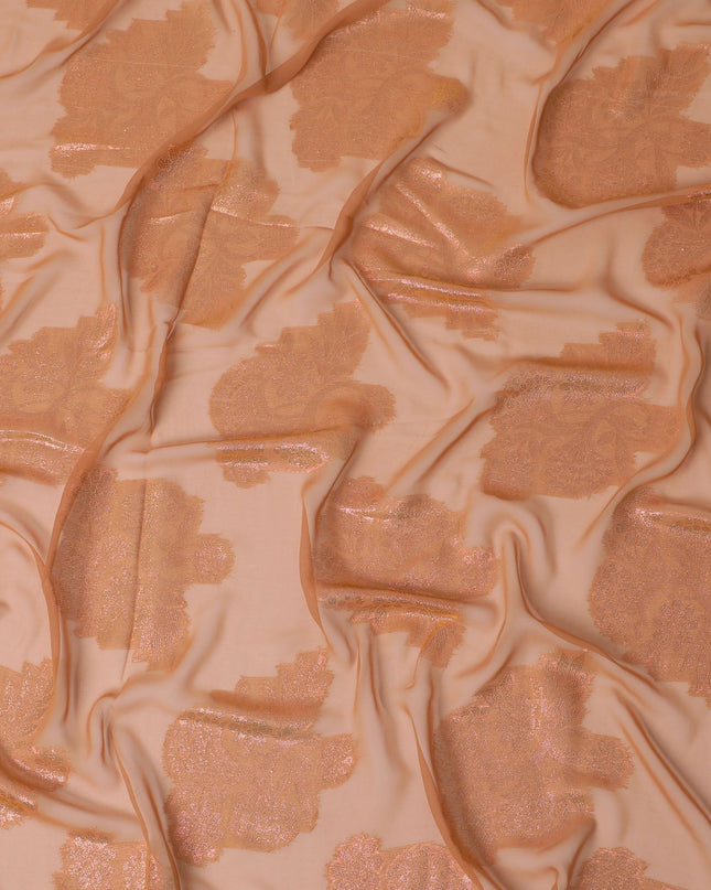 قماش شيفون صناعي بلون الشمبانيا المرجاني - عرض 110 سم، لمعان رائع، مثالي للثنيات الفاخرة -D18410