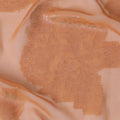 Coral Champagne Floral Synthetic Chiffon Fabric - 110cm Wide, Exquisite Sheen, Ideal for Luxurious Draping-D18410