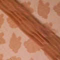 Coral Champagne Floral Synthetic Chiffon Fabric - 110cm Wide, Exquisite Sheen, Ideal for Luxurious Draping-D18410
