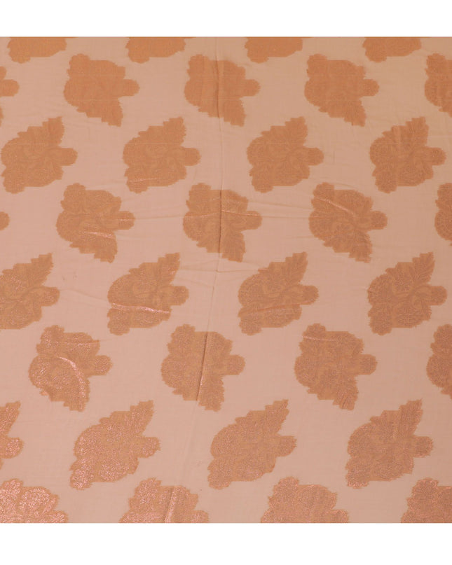 قماش شيفون صناعي بلون الشمبانيا المرجاني - عرض 110 سم، لمعان رائع، مثالي للثنيات الفاخرة -D18410