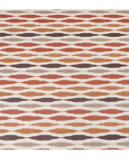 Earthy Toned Striped Synthetic Modal Satin Fabric - 110cm Wide, Silky Texture, Perfect for Sophisticated Apparel-D18415