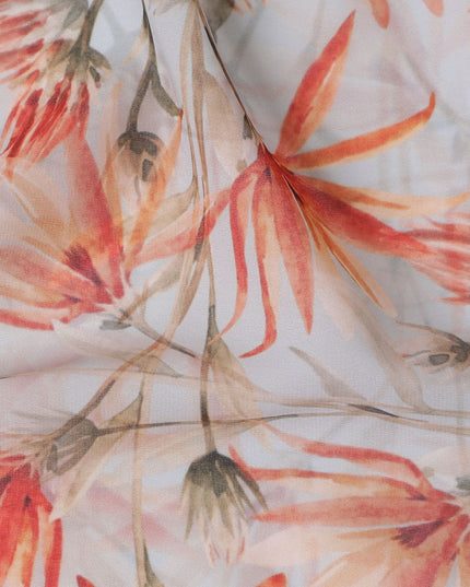 Tropical Blush Modal Satin Fabric, 110 cm Wide - Exotic Botanical Print-D18422