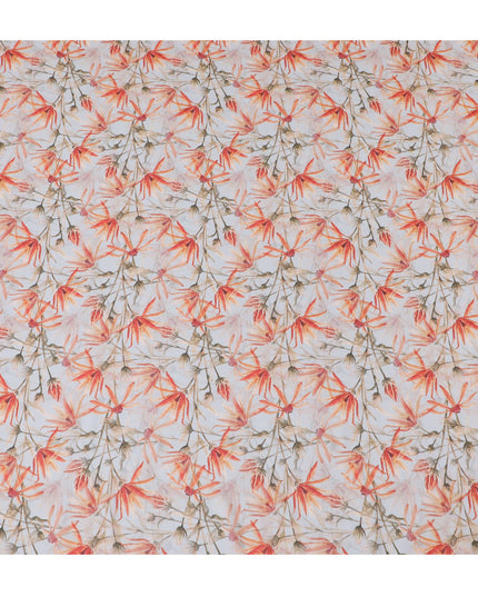 Tropical Blush Modal Satin Fabric, 110 cm Wide - Exotic Botanical Print-D18422