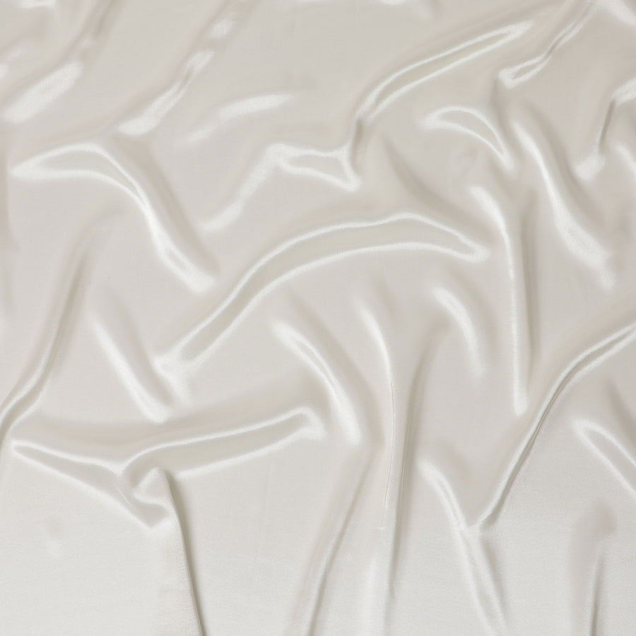 Pristine White French Silk Lame Fabric - 110cm Width, Radiant Luster-D18424