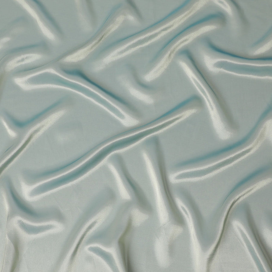 قماش حرير فرنسي أزرق ثلجي - عرض 110 سم، لمعان فاخر-D18426