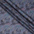 Enchanted Paisley Modal Satin Fabric in Twilight Hues - 110cm Wide, Luxurious Feel from India-D18520