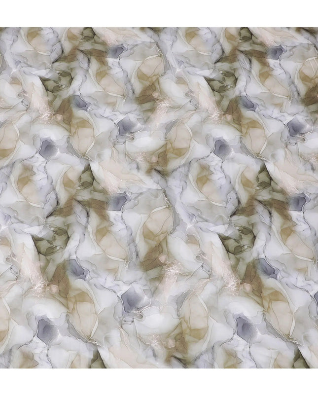 Ethereal Marble Swirl Modal Satin Fabric - 110cm Wide, Luxurious Textile from India-D18523 Regal Fabrics
