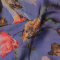 Regal Blossom Modal Satin Fabric - 110cm Wide, Bold Floral Elegance from India-D18529