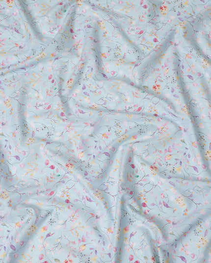 Spring Whisper Cotton Voile Fabric - 110cm Wide, Pastel Botanical Print from India-D18532 Regal Fabrics