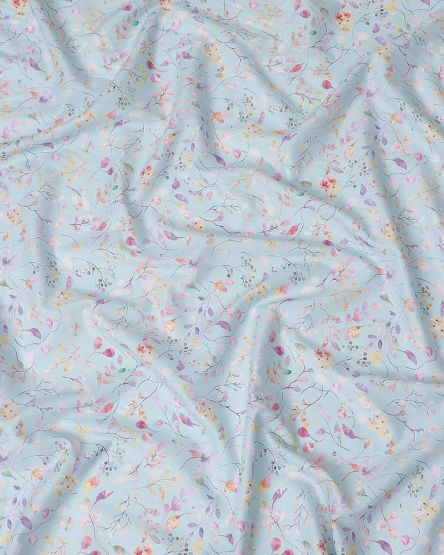 Spring Whisper Cotton Voile Fabric - 110cm Wide, Pastel Botanical Print from India-D18532 Regal Fabrics