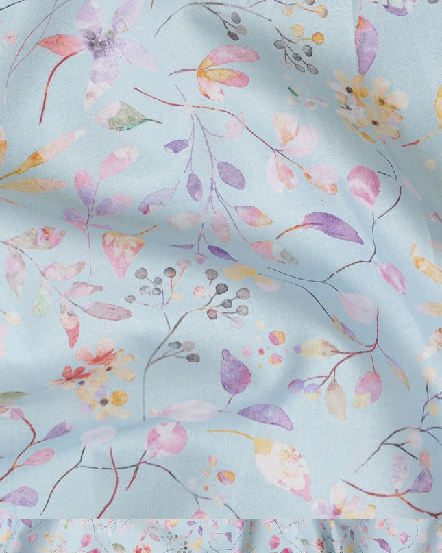 Spring Whisper Cotton Voile Fabric - 110cm Wide, Pastel Botanical Print from India-D18532 Regal Fabrics